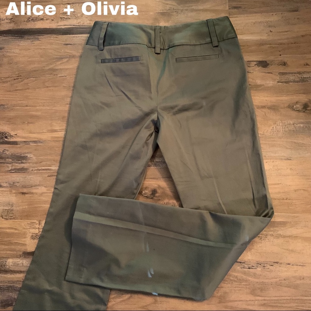 Alice + Olivia Employed Womens Pants Size 10 Greenish Gray Dress Slacks.